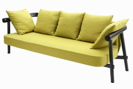 Canapé "PA2" de Patricia Urquiola en hêtre massif et revêtement en coton, L 190 x P 76 x H 36cm. COEDITION, http://www.coedition.fr/